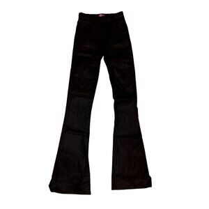 222. High Waisted Shiny Black Wide-Leg Jeans – Size Medium (NWOT)